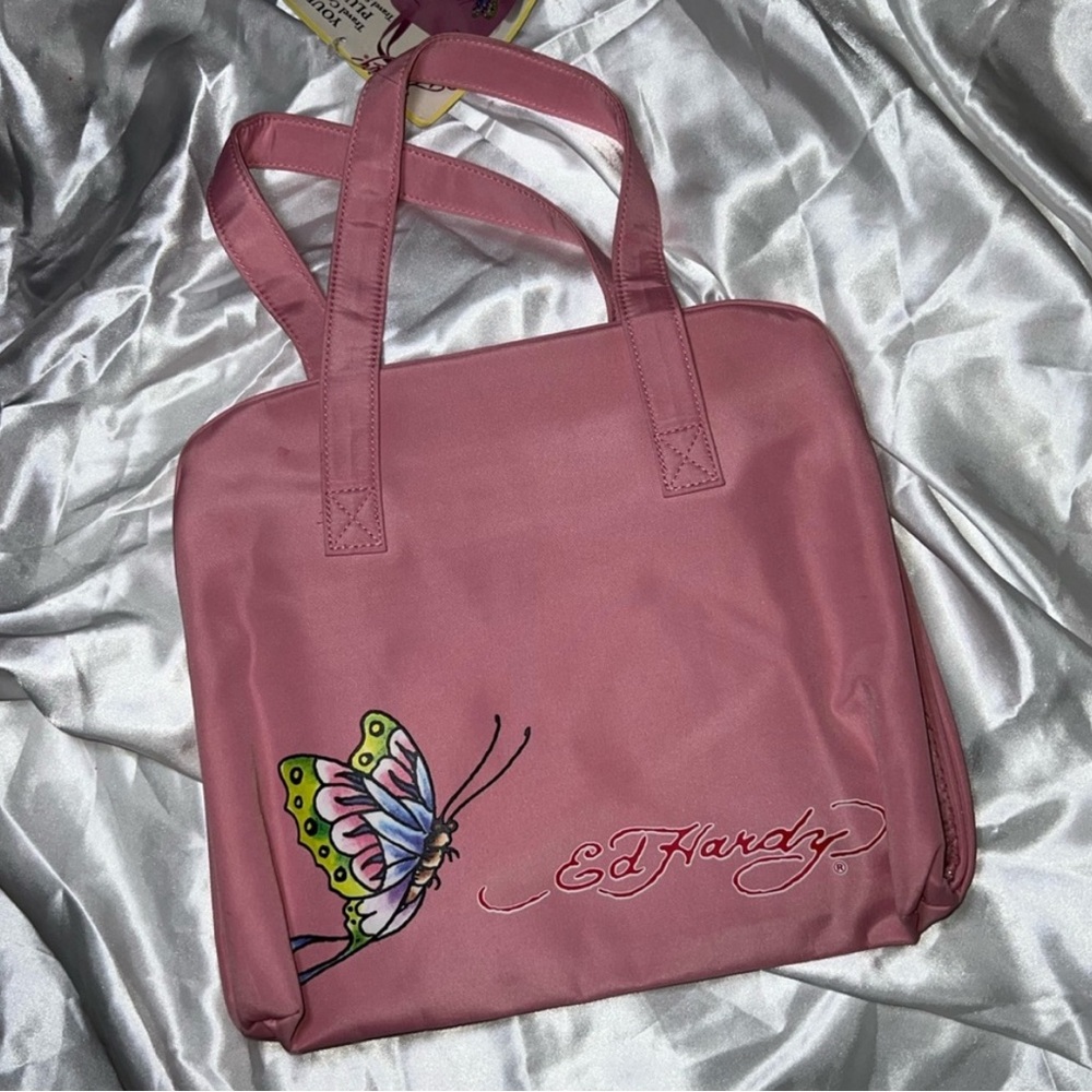 Ed Hardy Pink Butterfly Tote